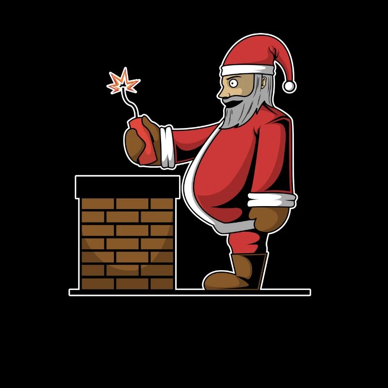 Méchant Père Noël Cadeau Dynamite Cheminée