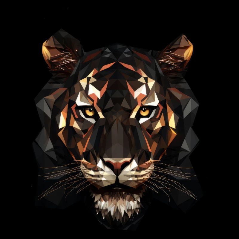 Animation géométrique de tigre