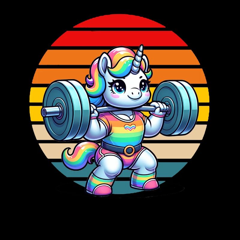 Rainbow Unicorn Lifting In The Gym