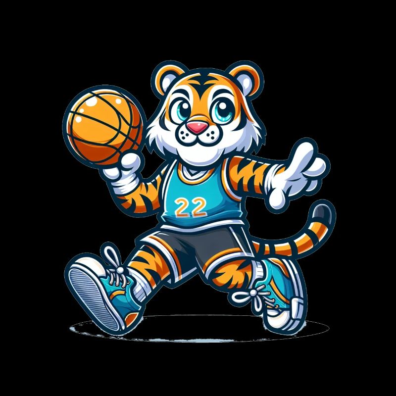 Cute Basketball Player Tiger