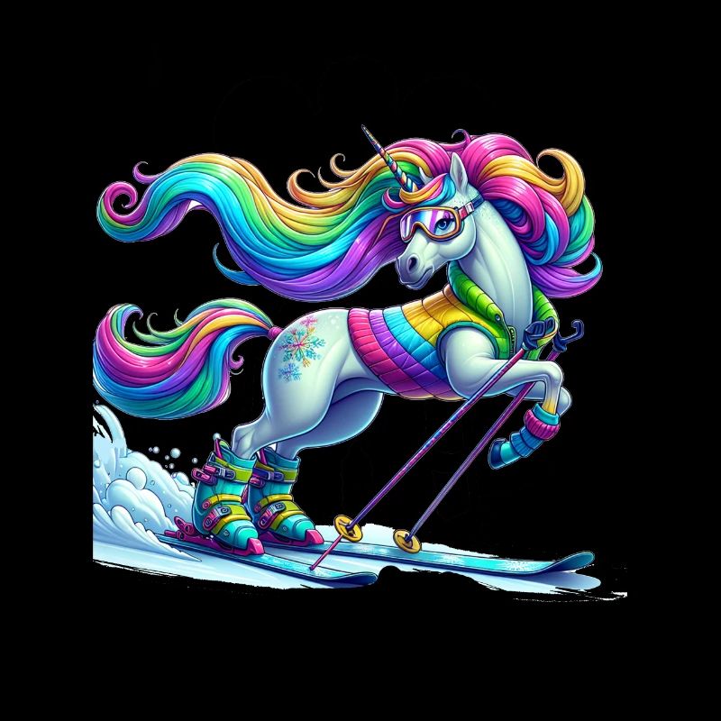 Cute Skier Unicorn