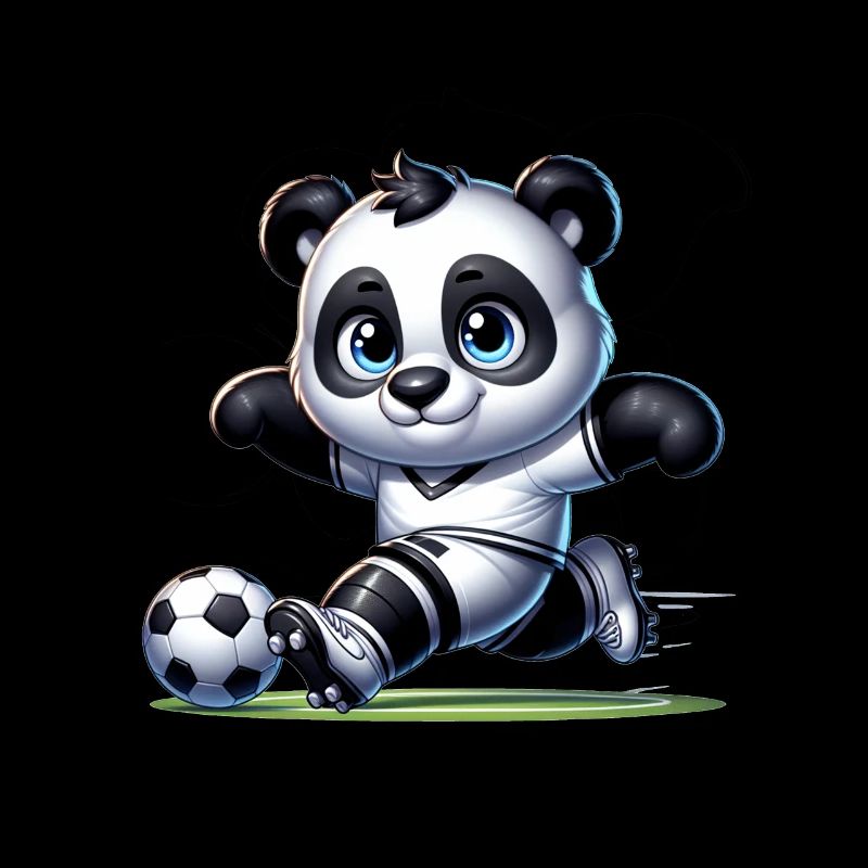 Cute Soccer Player Panda