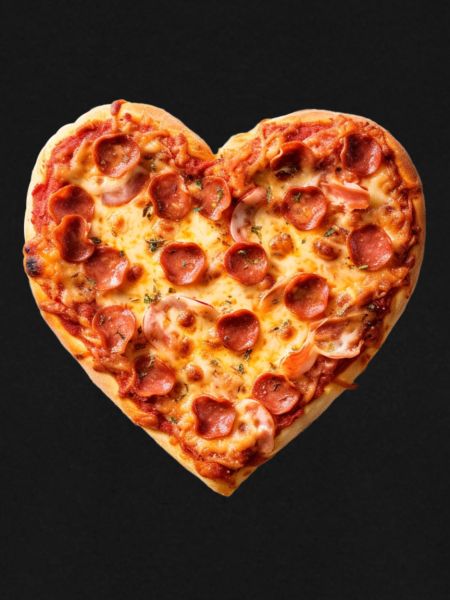 Herz-Pepperoni Pizza Muster