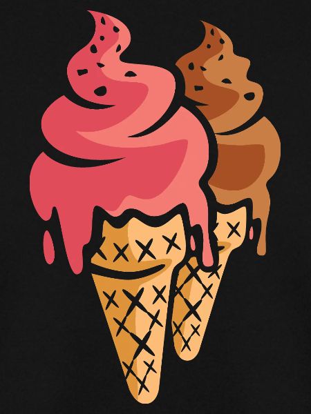 Zwei Eiscremes Cartoon Design