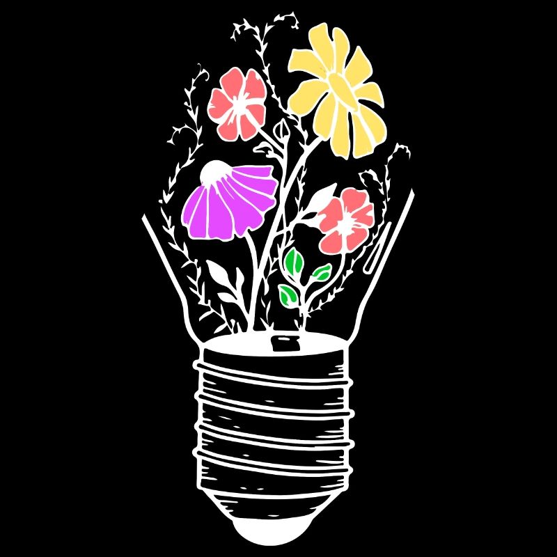 Glühbirne mit Blumen - Wachsende Ideen
