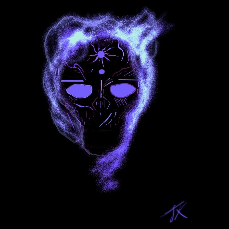 Wolf's head in violet