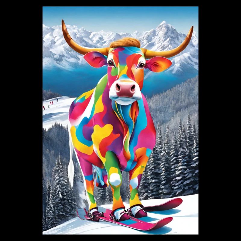 Kuh im Skigebiet