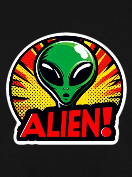 Alien Comic Sticker Explosionsdesign