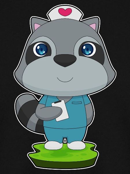 Waschbär Krankenschwester 