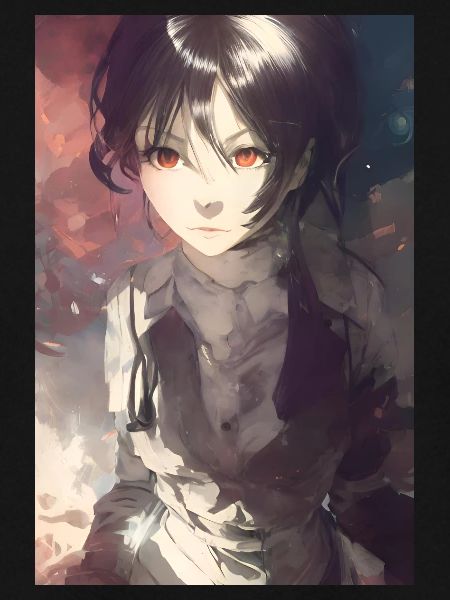 Anime Girl mitschwarzem Haar