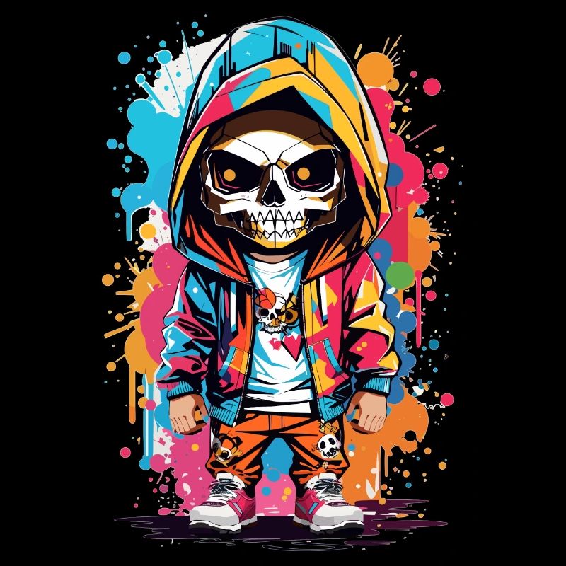 Buntes Skull Totenkopf Design: Attitude