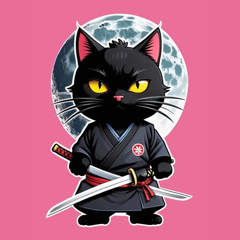 chat ninja - chaton samourai