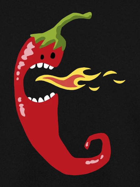 Fire chili with teeth
