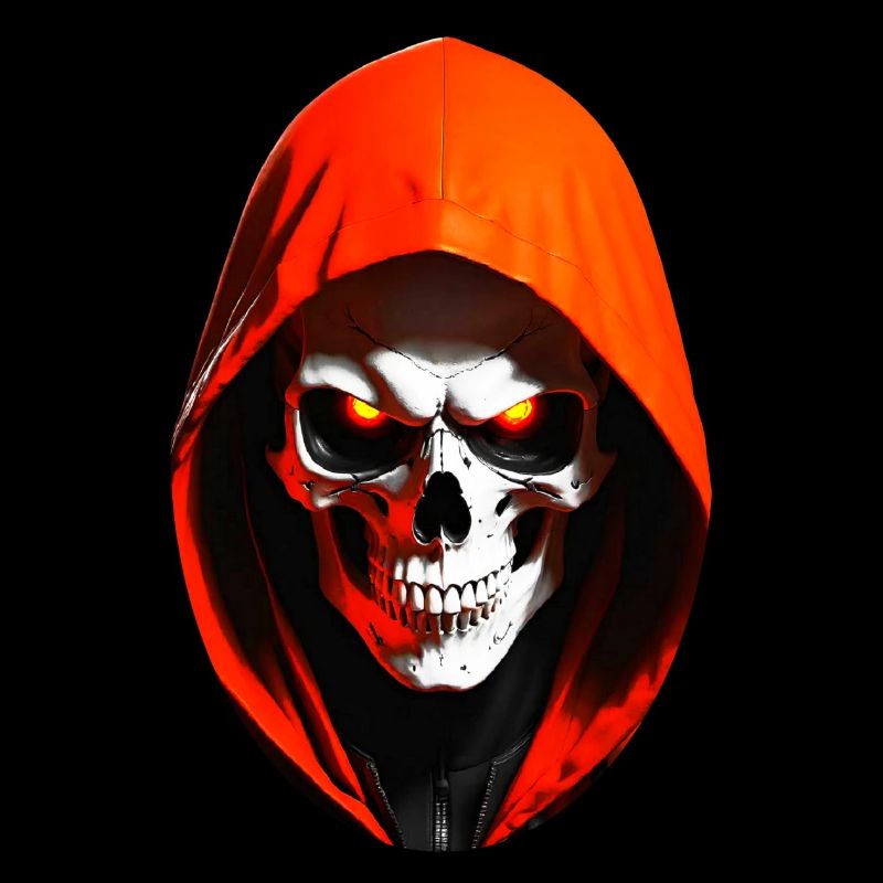 Totenkopf mit Kapuze