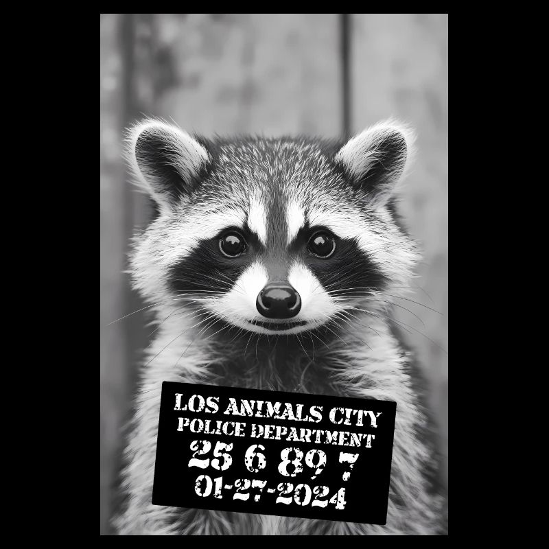 Lustiger Waschbär Mugshot