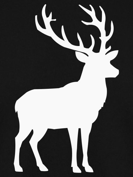 Hirschsilhouette Weiß Waldnatur
