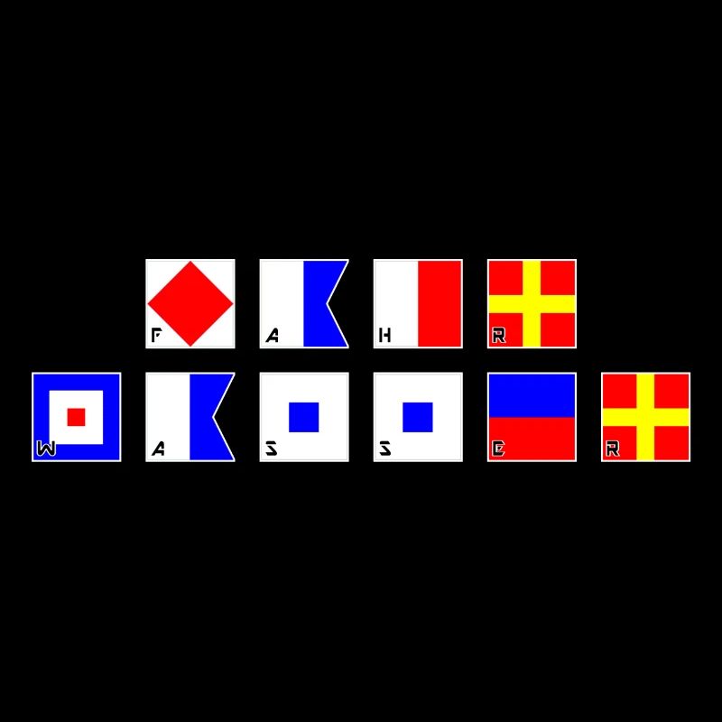 Fahrwasser im Flaggenalphabet