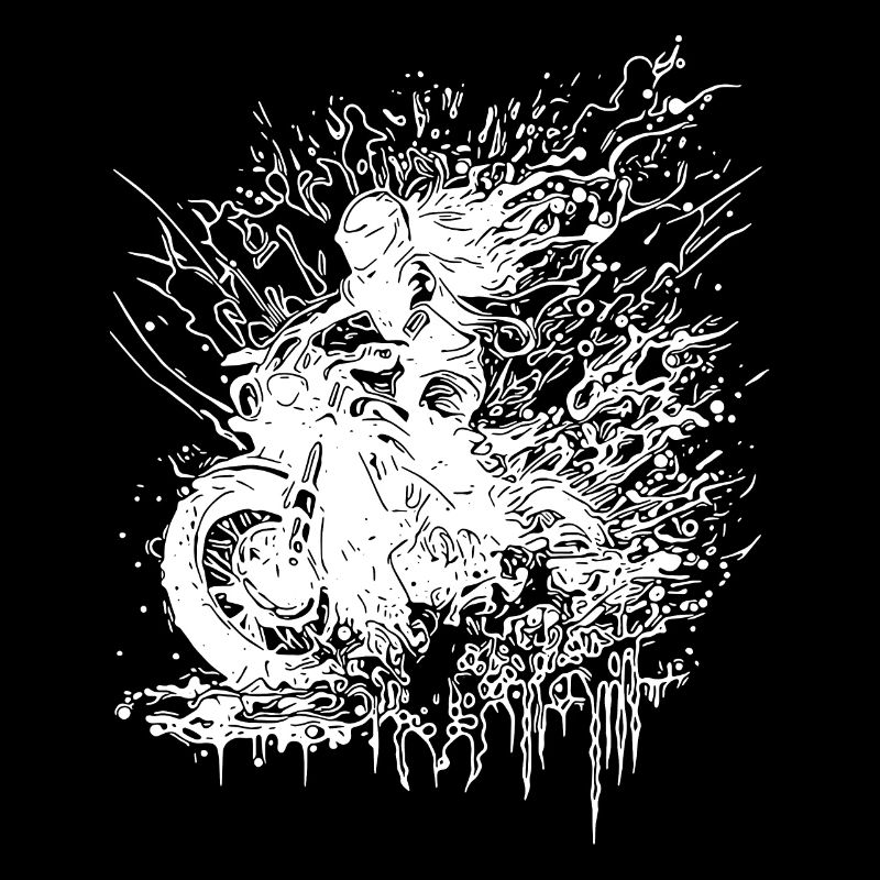 Motorcyclist Bikerin Off-road Ride Splash