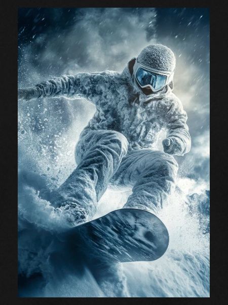 Frozen Thrill Snowboarder