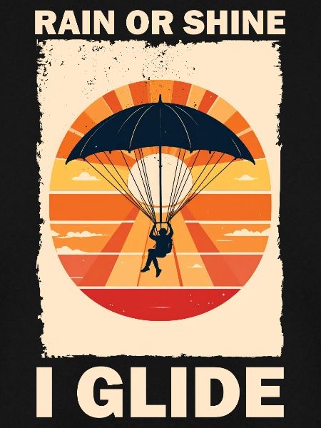 Adventurous Parachute Flight Sunset