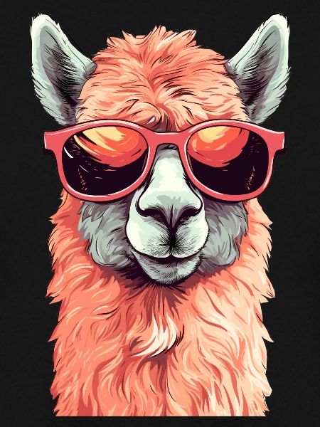 Alpaka mit Sonnenbrille