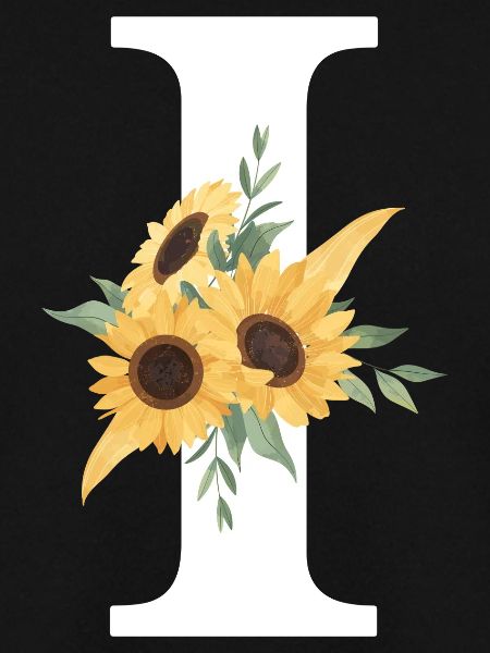 Buchstabe i blumiges Tourmesol