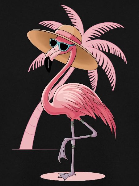 Flamingo mit Sonnenhut