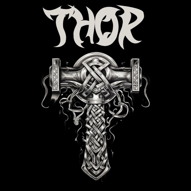 Thor's Hammer Knot Pattern Norse Mythology