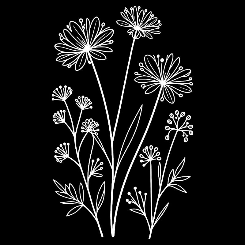 Wildblumen Online auf Schwarz