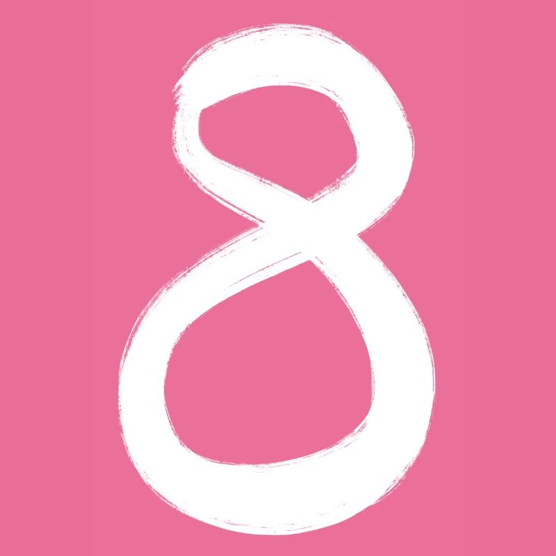 8 Eight Numbers Hand-Painted White Gift Idea