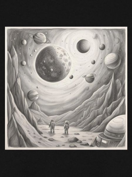 space themed in graphite