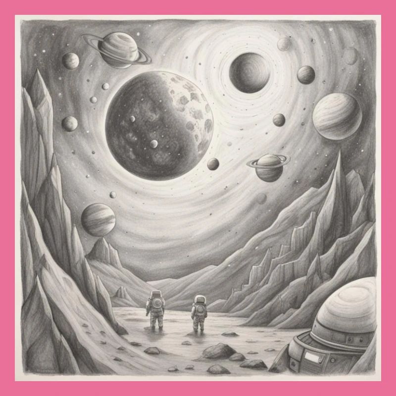 thème de l'espace en graphite