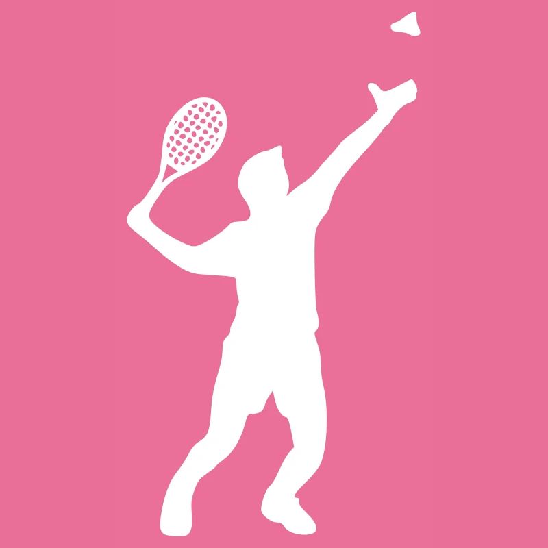 Badminton player graphics white