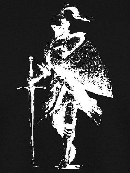 Silhouettenritter mit Schwert und Umhang