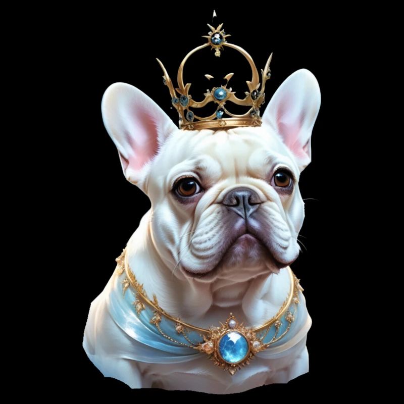 Tête de bouledogue français sur chemise et accès
