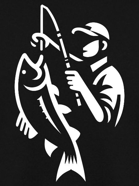 Angler mit Fisch