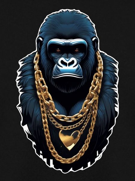 Gorilla mit Goldkette