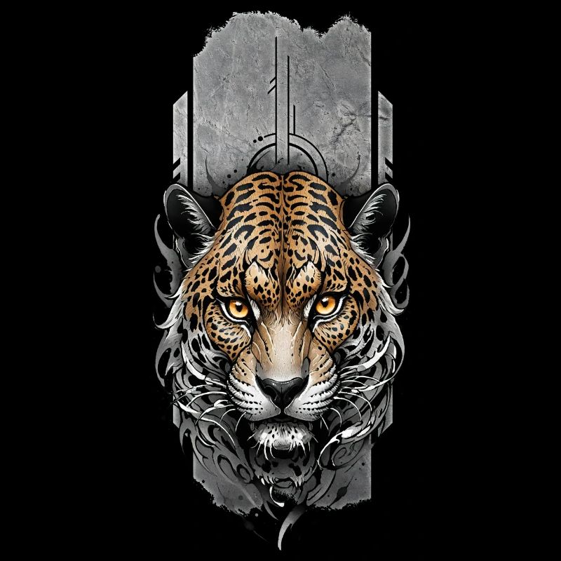 Fierce Majesty: Intense Jaguar Head