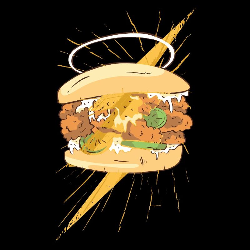 Chicken Sandwich mit Heiligenschein.