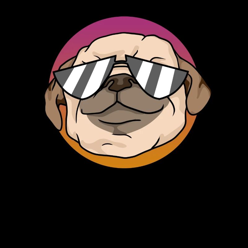 Hund Mops Sonnenbrille cool retro comic Geschenk