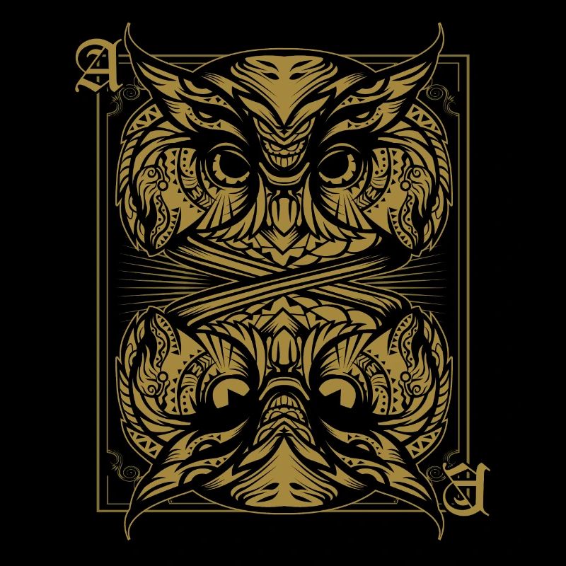 Cool owls playing card