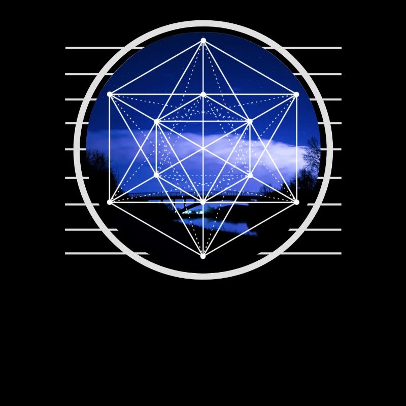 Metatron Hexagon Cube Grafikdesign