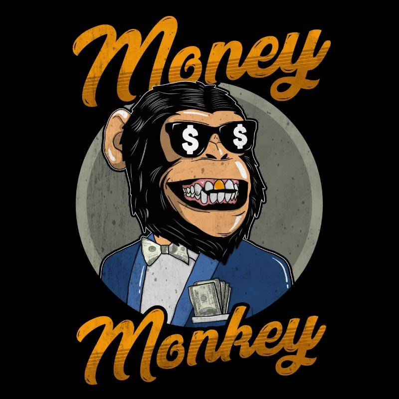 Singe d'argent. Singe. L'argent. Rich. idée cadeau