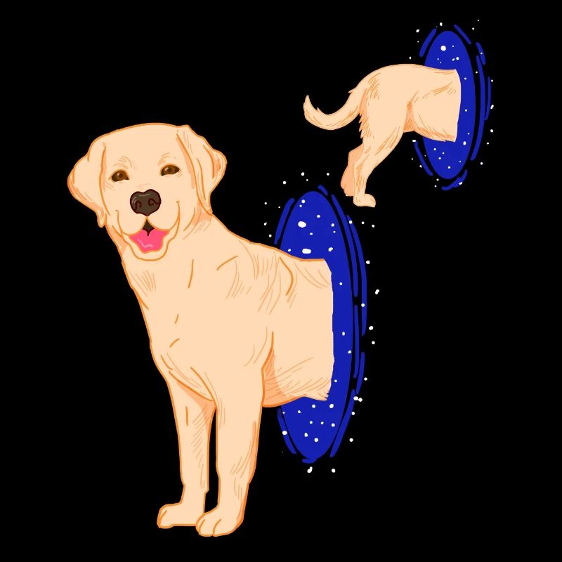 Retriever Labrador in the Black Hole, outer space fan