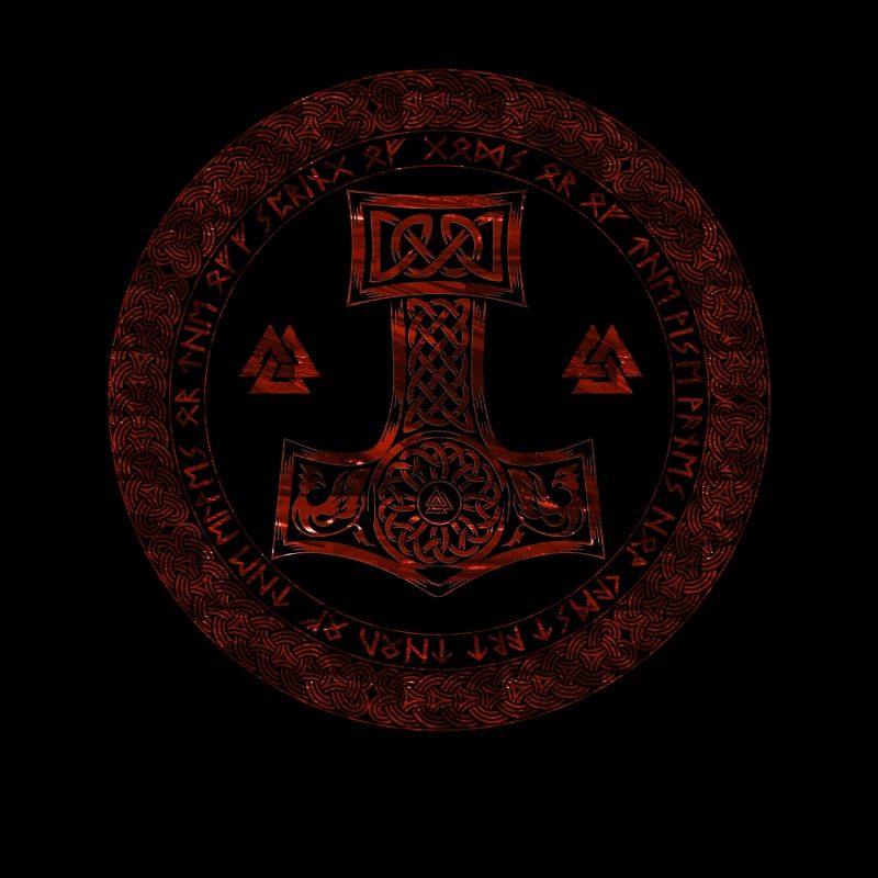 Thor Hammer Mjölnir Mjolnir im Runenkreis