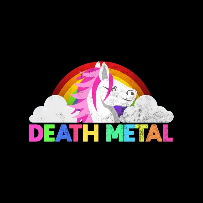 Regenbogen Death Metal Einhorn