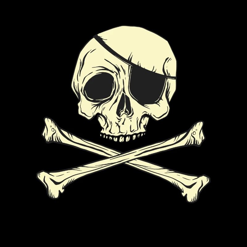 Cache-oeil crâne de pirate Jolly Roger