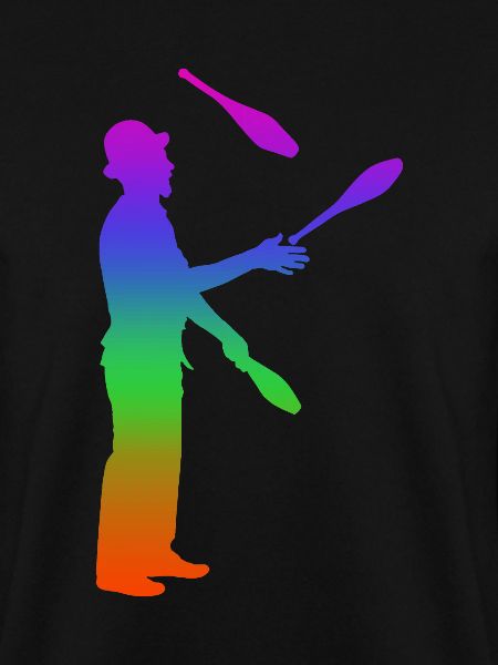 Jonglieren Regenbogen Silhuette
