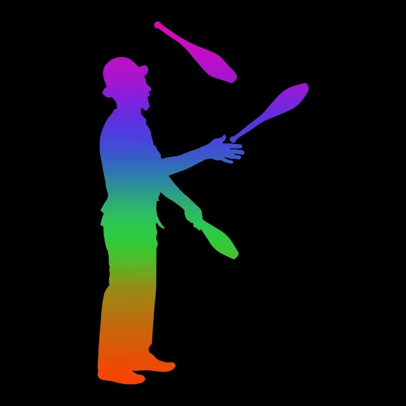 Juggle rainbow silhuette