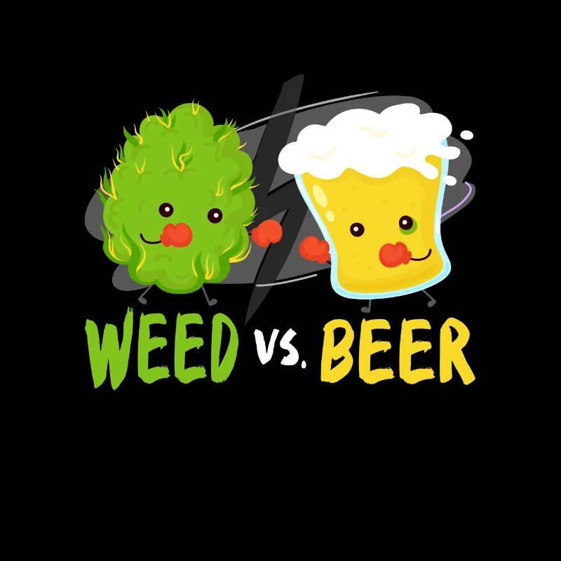 Funny Weed Vs Beer Cannabis Kush Stoner Drinking THC